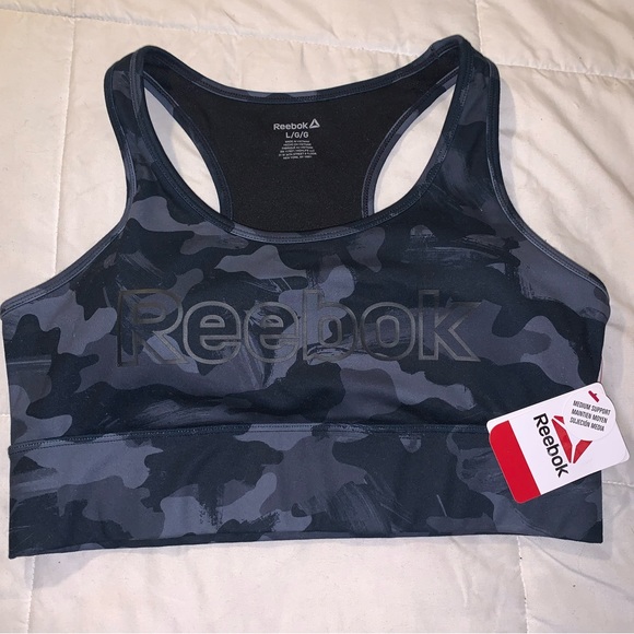 NWT Reebok Black Camo Sports Bra - Picture 2 of 14